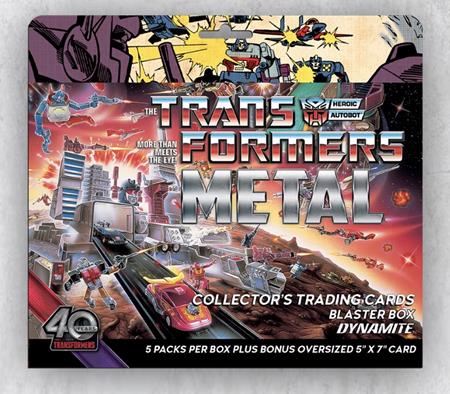 TRANSFORMERS 40TH ANNIVERSARY METAL TRADING CARDS BLASTER BOX CASE