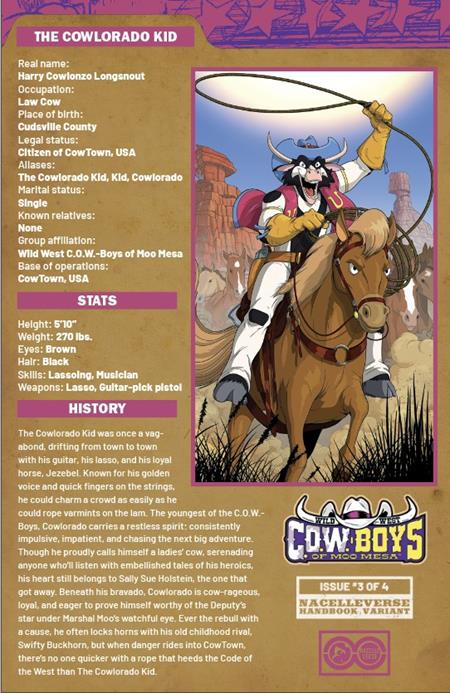 WILD WEST COW-BOYS OF MOO MESA #3 (OF 4) CVR C PATRICK SPAZIANTE HANDBOOK VAR