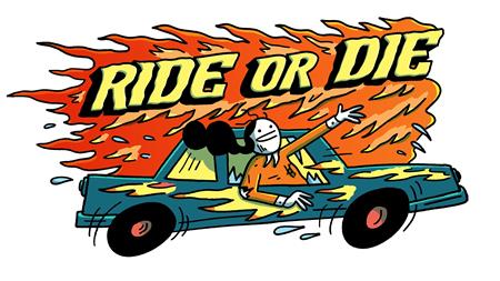 FUNGIRL FOREVER RIDE OR DIE STICKER (MR)