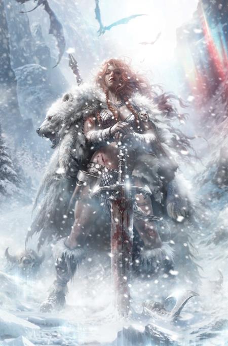 RED SONJA SOLSTICE SPECIAL #1 (ONE SHOT) CVR E FRANCESCO MATTINA METAL PREMIUM VAR