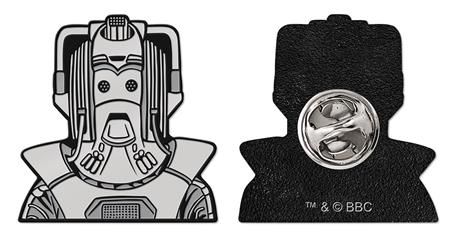 DOCTOR WHO 1980s CYBERMAN NO TEXT ENAMEL PIN BADGE