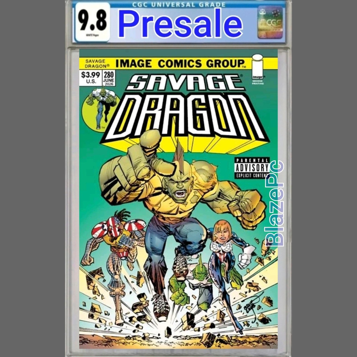 Savage Dragon #280 CGC 9.8 2nd Print Green Variant Image Comics 2026 PRESALE