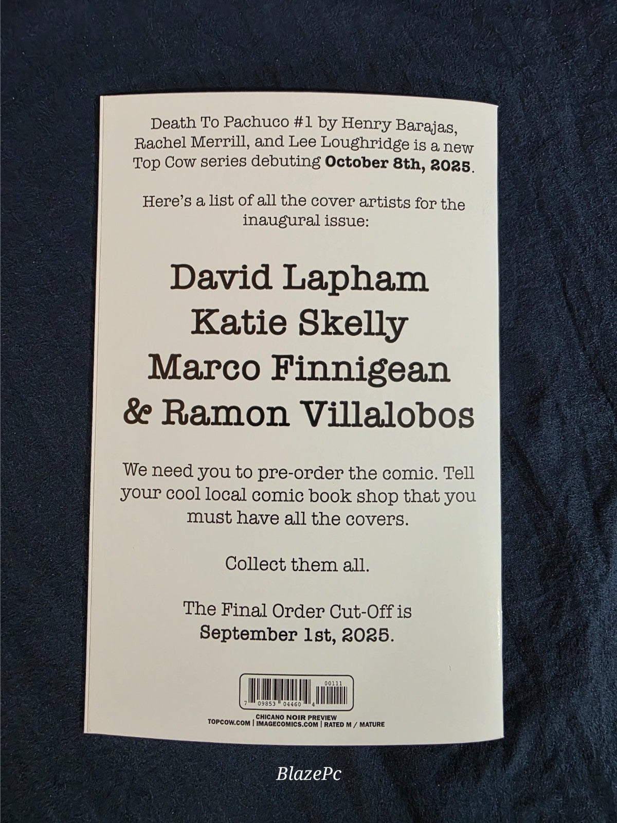 Death To Pachuco #1 Ashcan Edition Promo 1 Per Store Image Top Cow Barajas NM