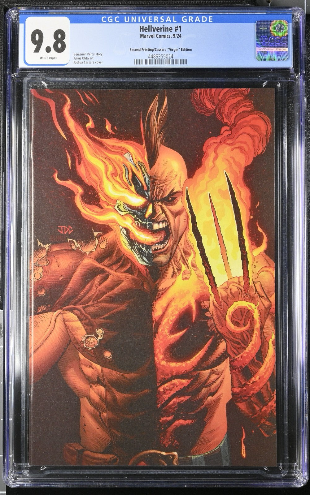 Hellverine #1 CGC 9.8 1:25 Joshua Cassara VIRGIN 2nd Print Variant Marvel 2024