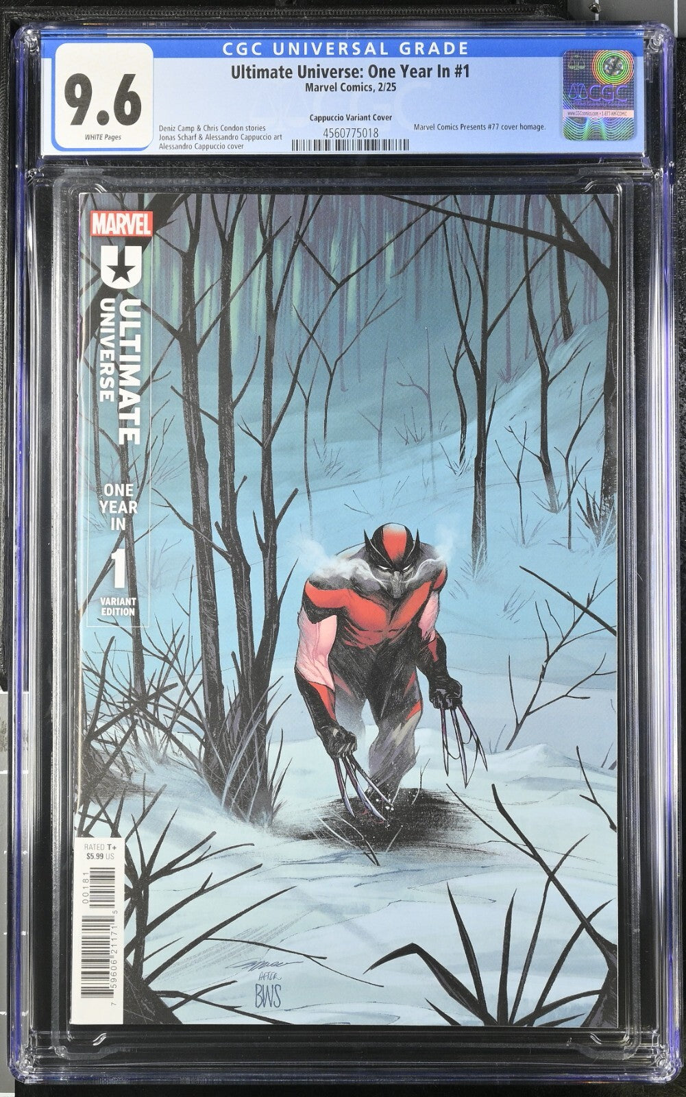 Ultimate Universe One Year In #1 CGC 9.6 Cappuccio Wolverine Spoiler Variant