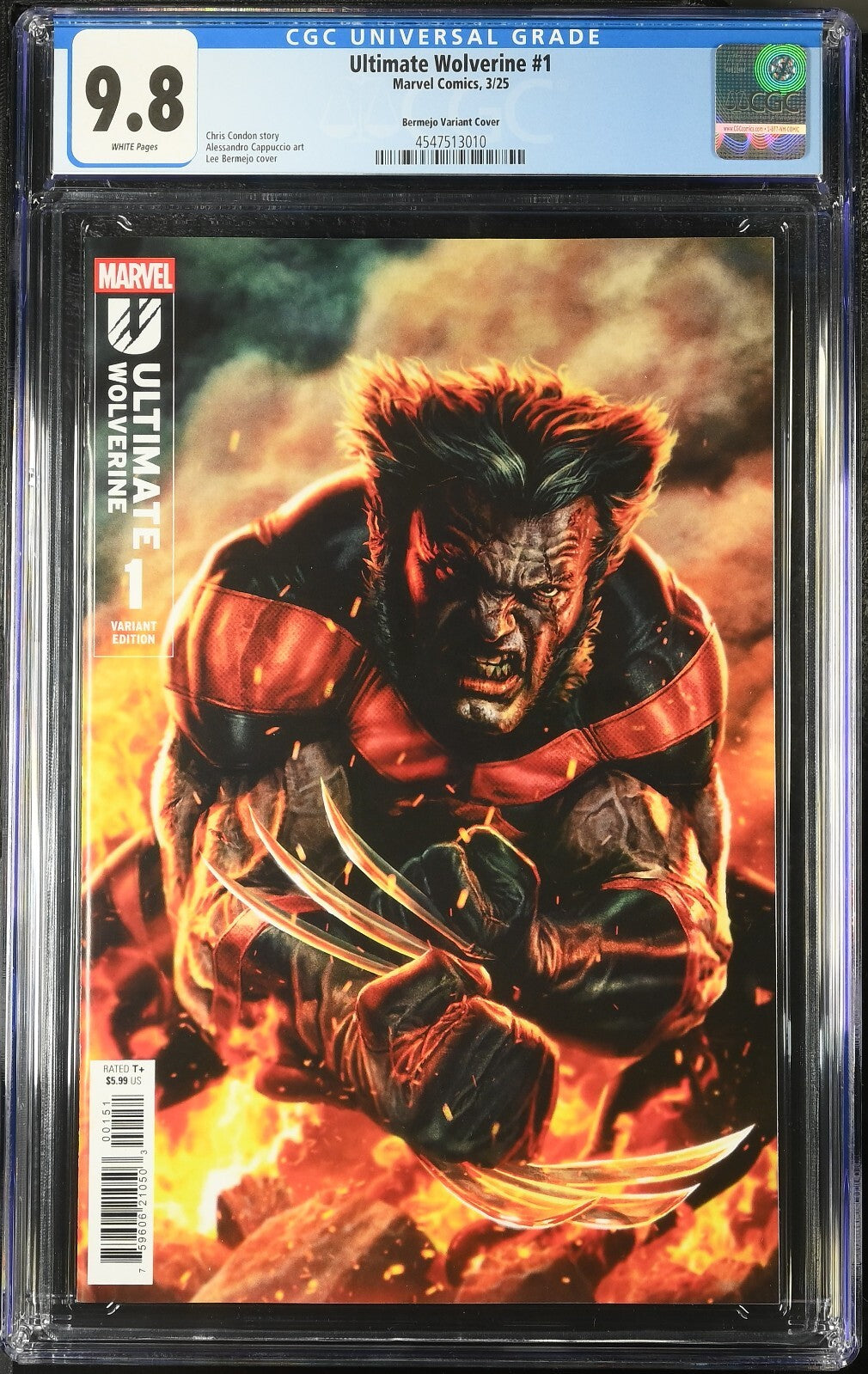 Ultimate Wolverine #1 CGC 9.8 Lee Bermejo Variant 1st Print Marvel 2025