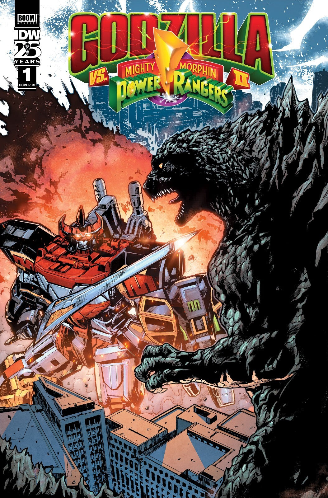 Godzilla Vs MMPR II #1 Cover A B Variant Set or 1:10 Options Rangers IDW 2024 NM