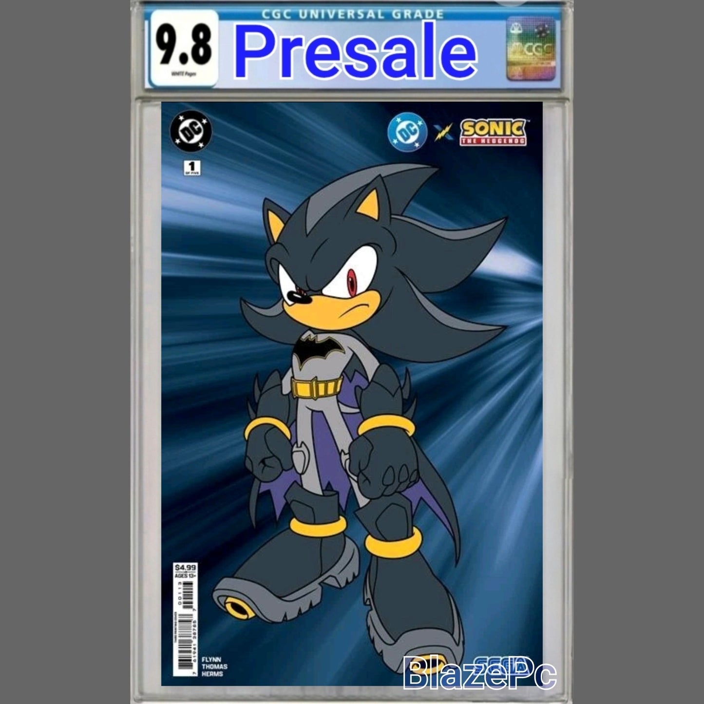 DC X Sonic The Hedgehog #1 CGC 9.8 3rd Print Thomas Batman Variant PRESALE