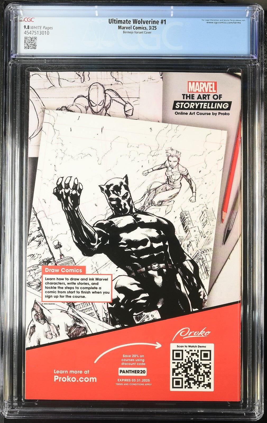Ultimate Wolverine #1 CGC 9.8 Lee Bermejo Variant 1st Print Marvel 2025