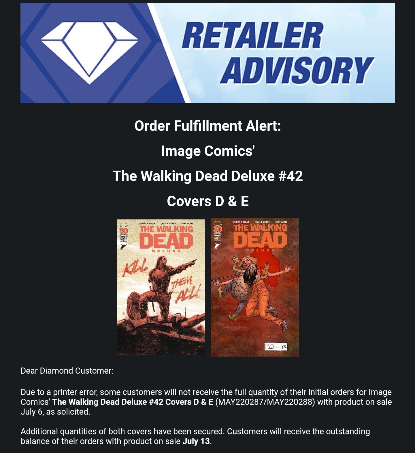 Walking Dead Deluxe #42 Cover A B C D E Variant Set Options 2022 NM