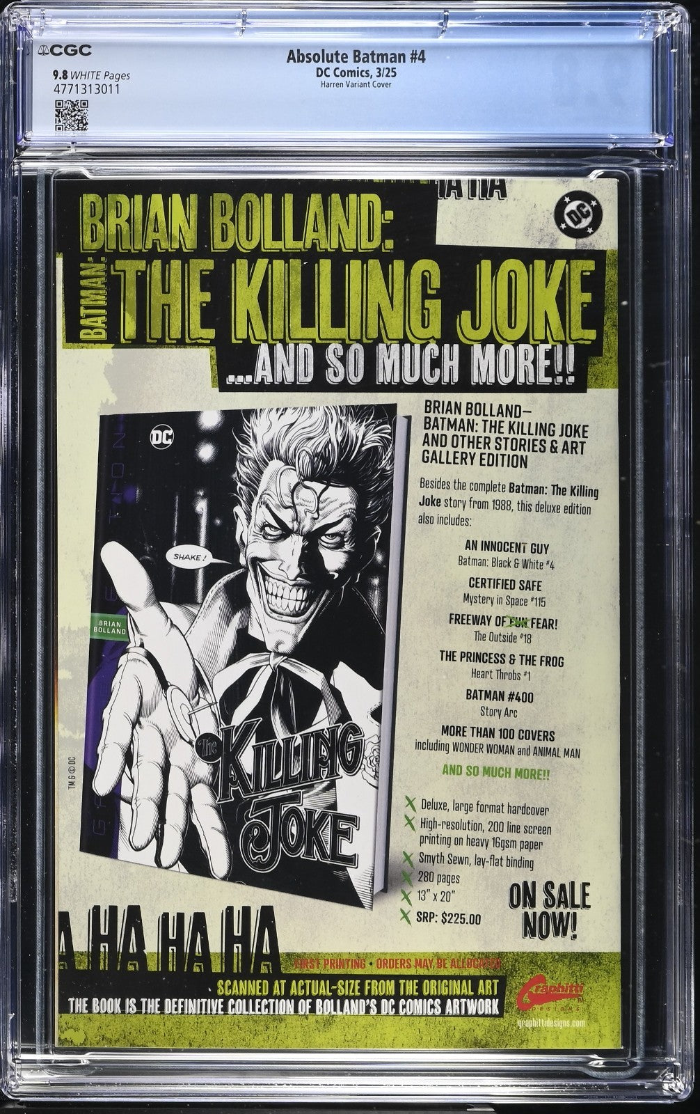 Absolute Batman #4 CGC 9.8 1:25 James Harren Variant DC Comics 2025