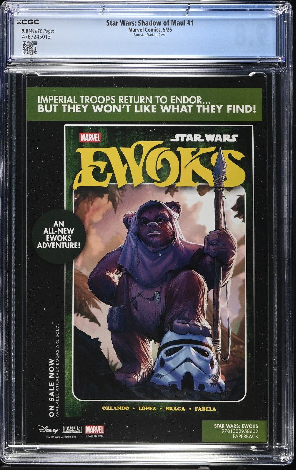 Star Wars Shadow of Maul #1 CGC 9.8 Cover C Dan Panosian Variant Marvel 2026