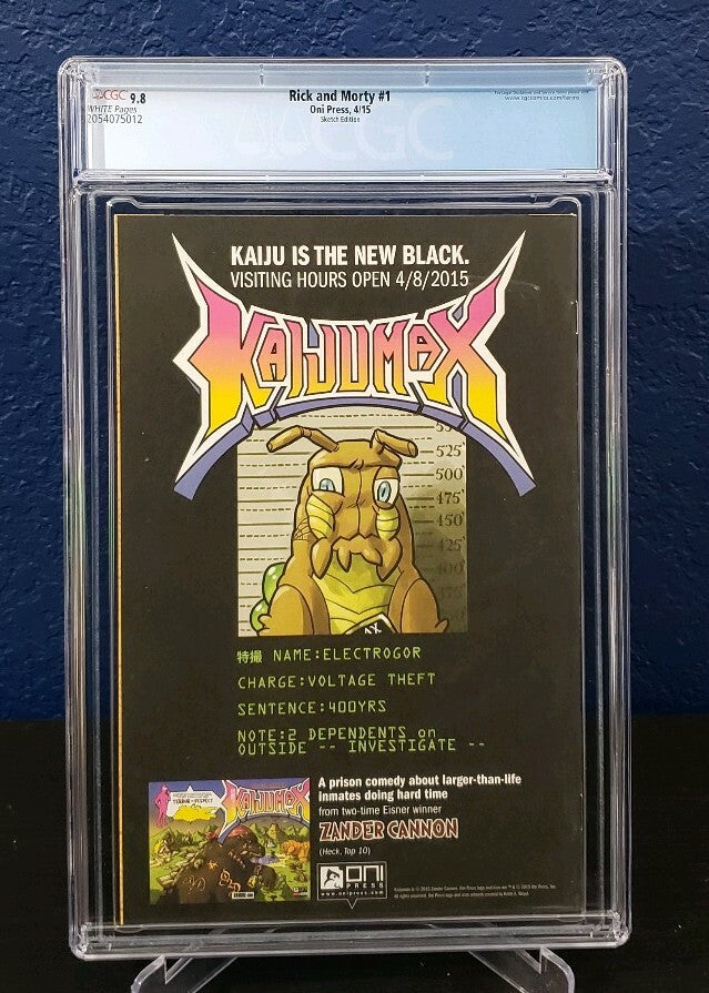 Rick and Morty #1 CGC 9.8 Blank Sketch Variant 1st Print Roiland Harmon Oni 2015