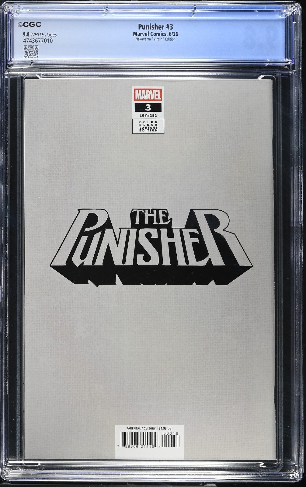 Punisher #3 CGC 9.8 1:50 David Nakayama VIRGIN Variant Marvel 2026