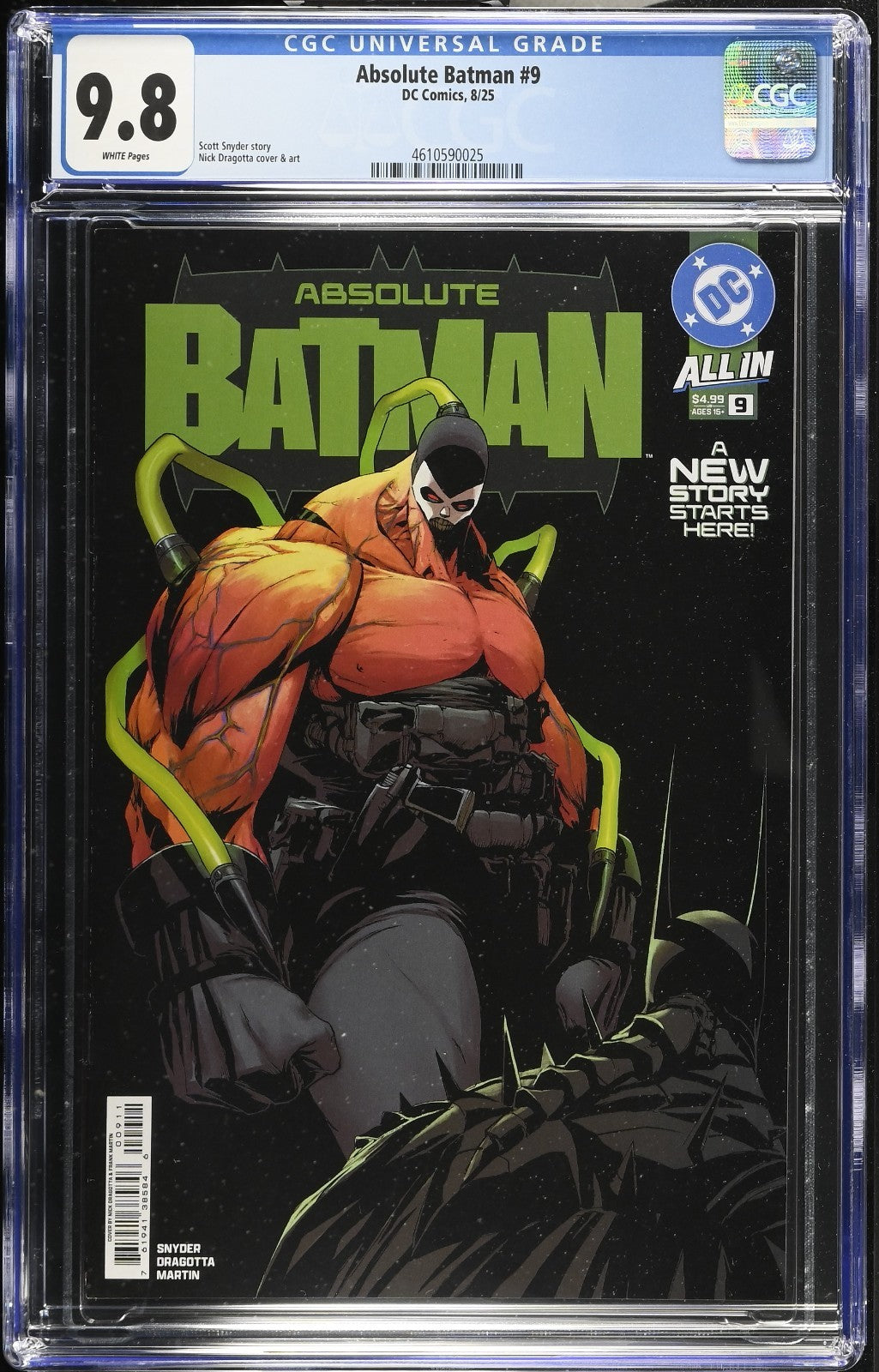 Absolute Batman #9 CGC 9.8 Cover A Nick Dragotta 1st Print Bane DC Comics 2025