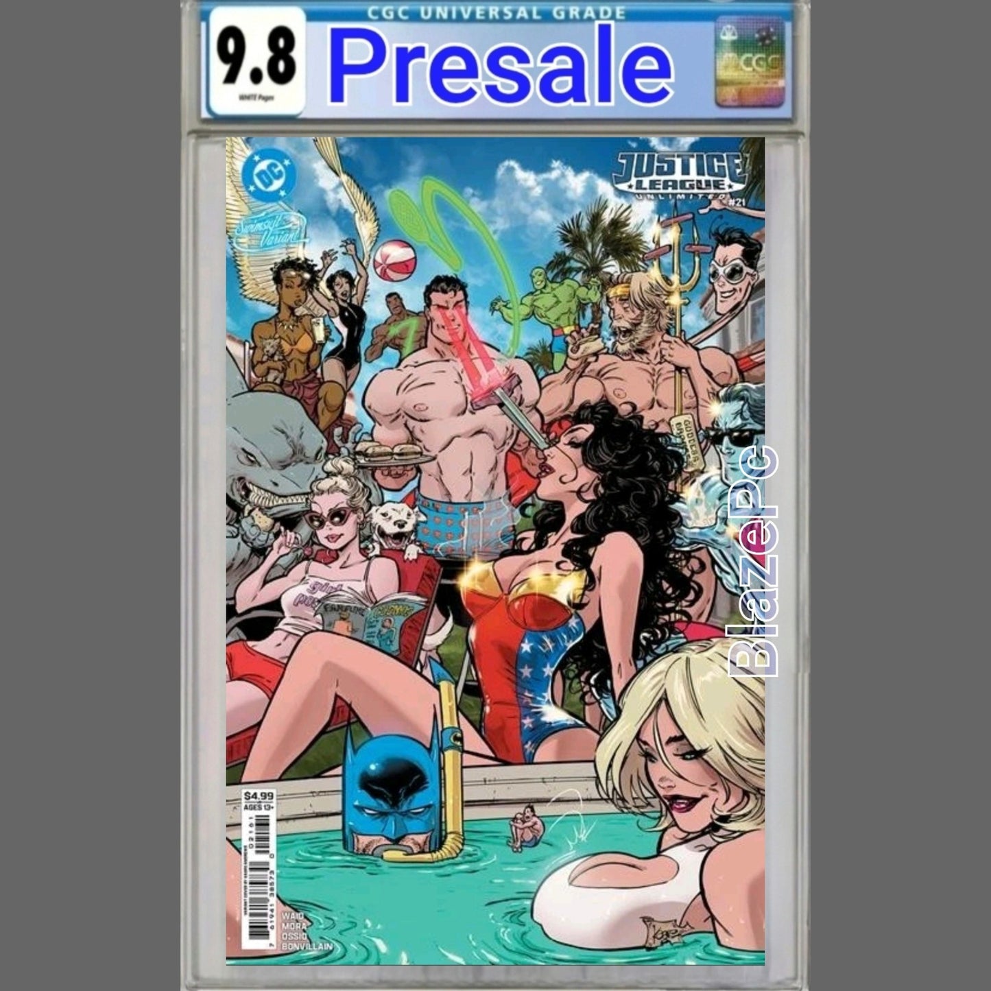 Justice League Unlimited #21 CGC 9.8 Cover F Kaare Andrews Swimsuit Var PRESALE
