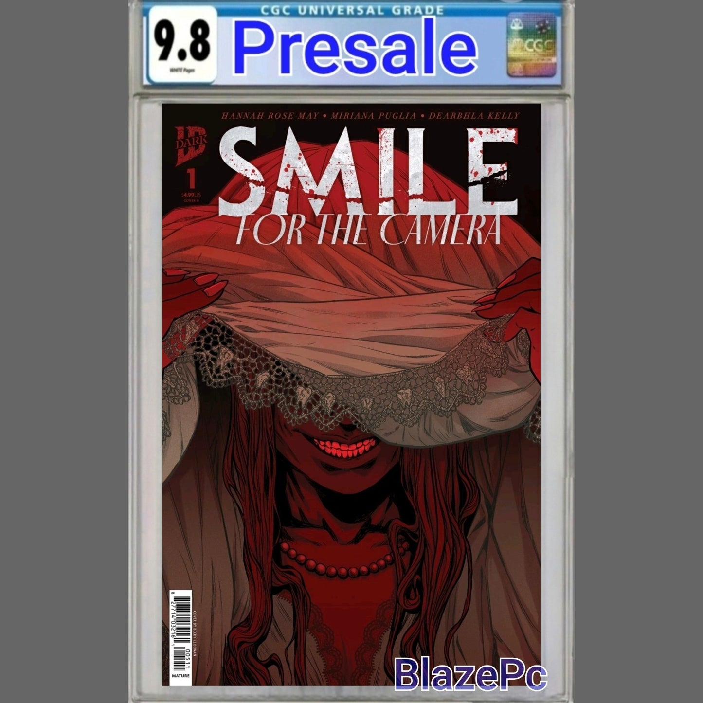 Smile For The Camera #1 CGC 9.8 Becky Cloonan Cover B Variant IDW Dark PRESALE