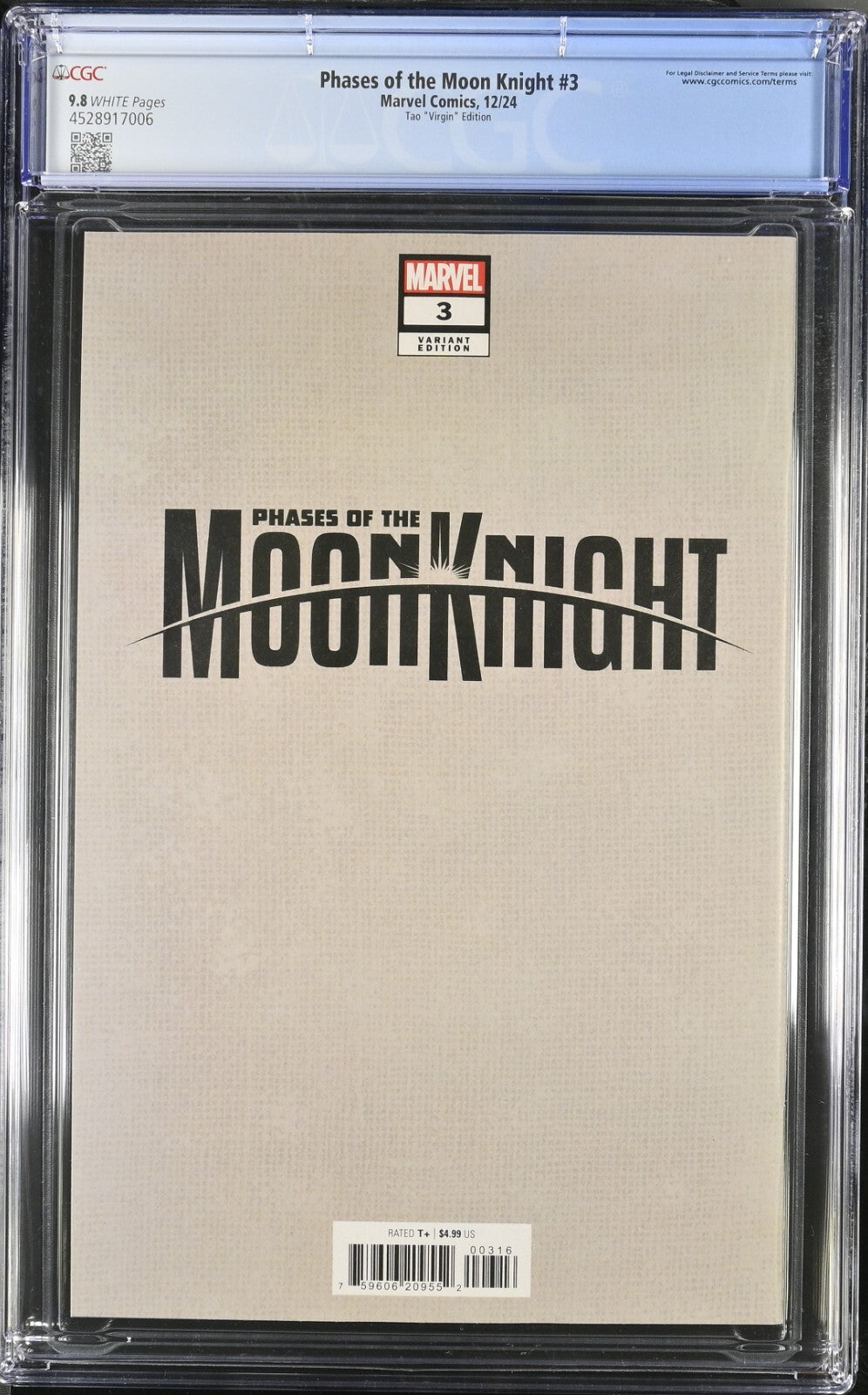 Phases of the Moon Knight #3 CGC 9.8 1:50 Ivan Tao VIRGIN Variant Kaku In Hand