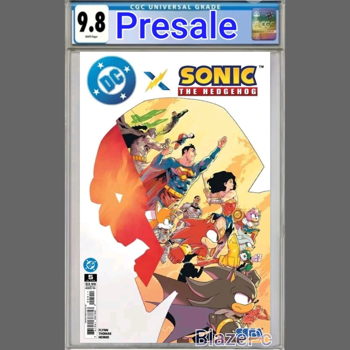 DC X Sonic The Hedgehog #5 CGC 9.8 Pablo M Collar Cover A 1st Print 2025 PRESALE