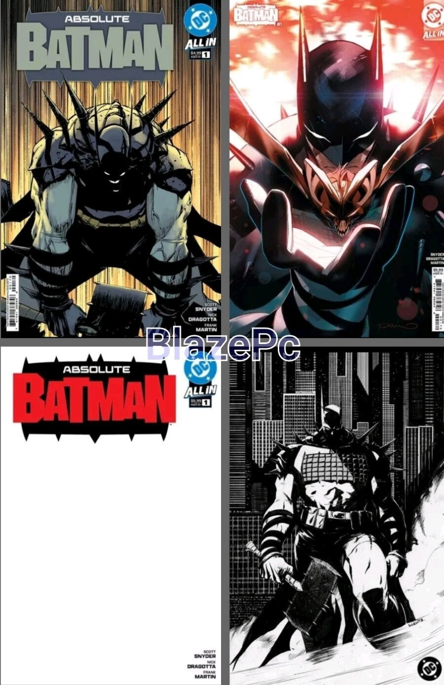 Absolute Batman #1 4th Print Cover A B C Foil Variant Set Options DC 2024 NM