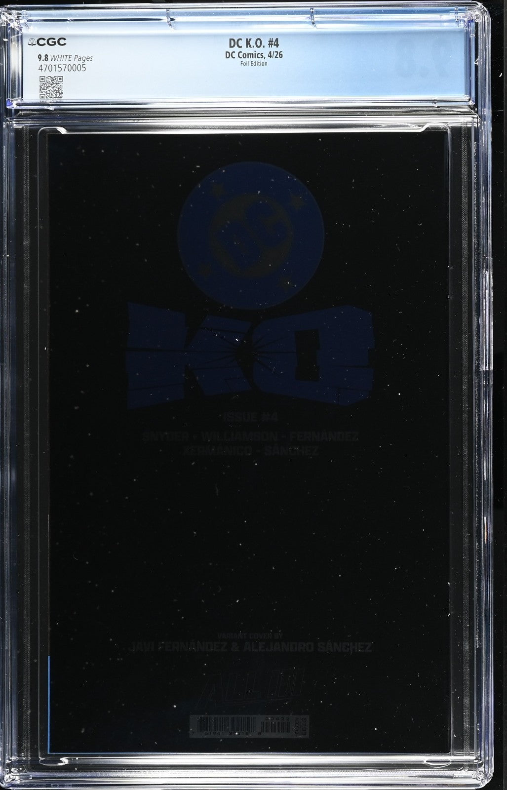 DC K.O. #4 CGC 9.8 Cover J Javier Fernandez FOIL Variant Absolute Batman Woman