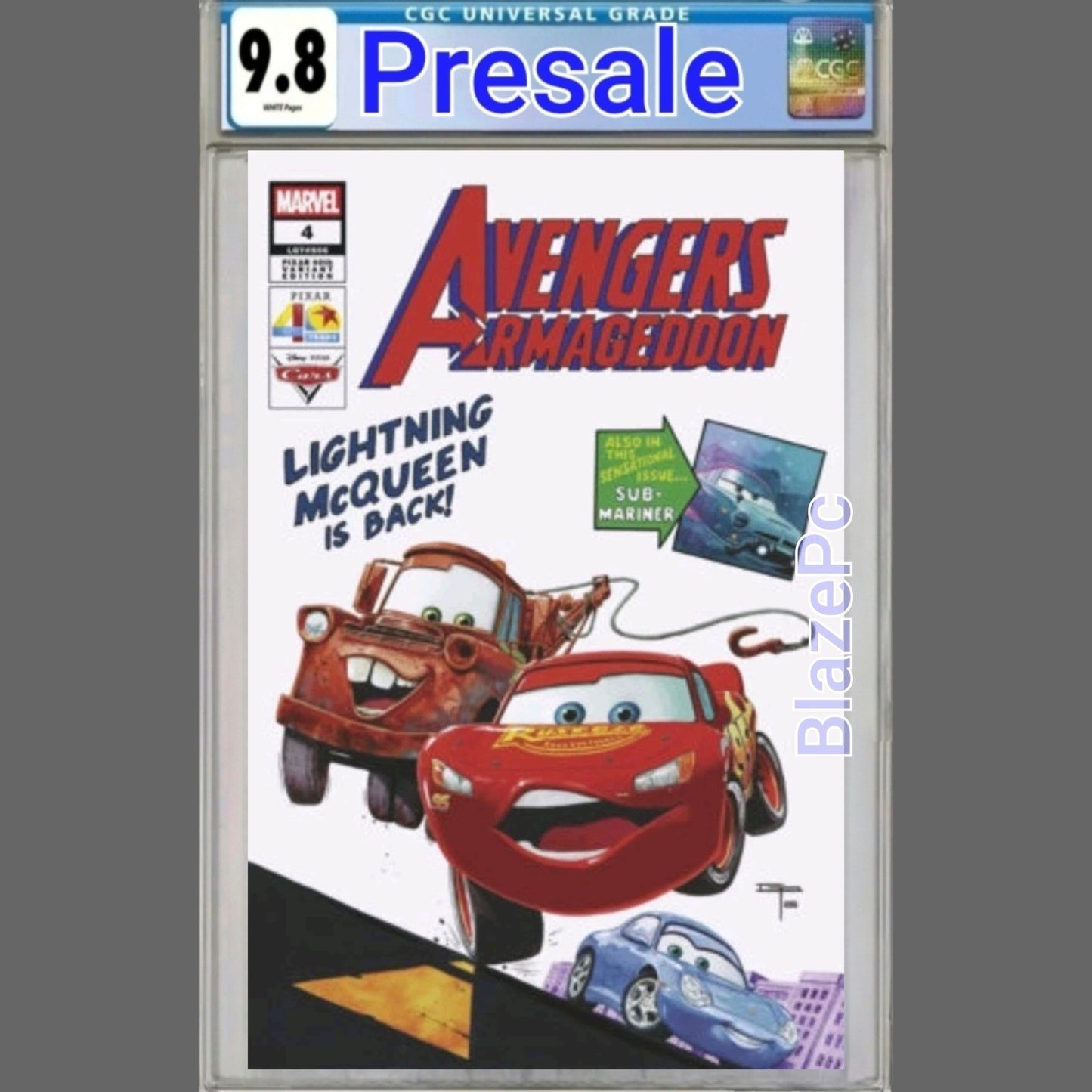 Avengers Armageddon #4 CGC 9.8 Peralta Pixar 40th McQueen Variant PRESALE
