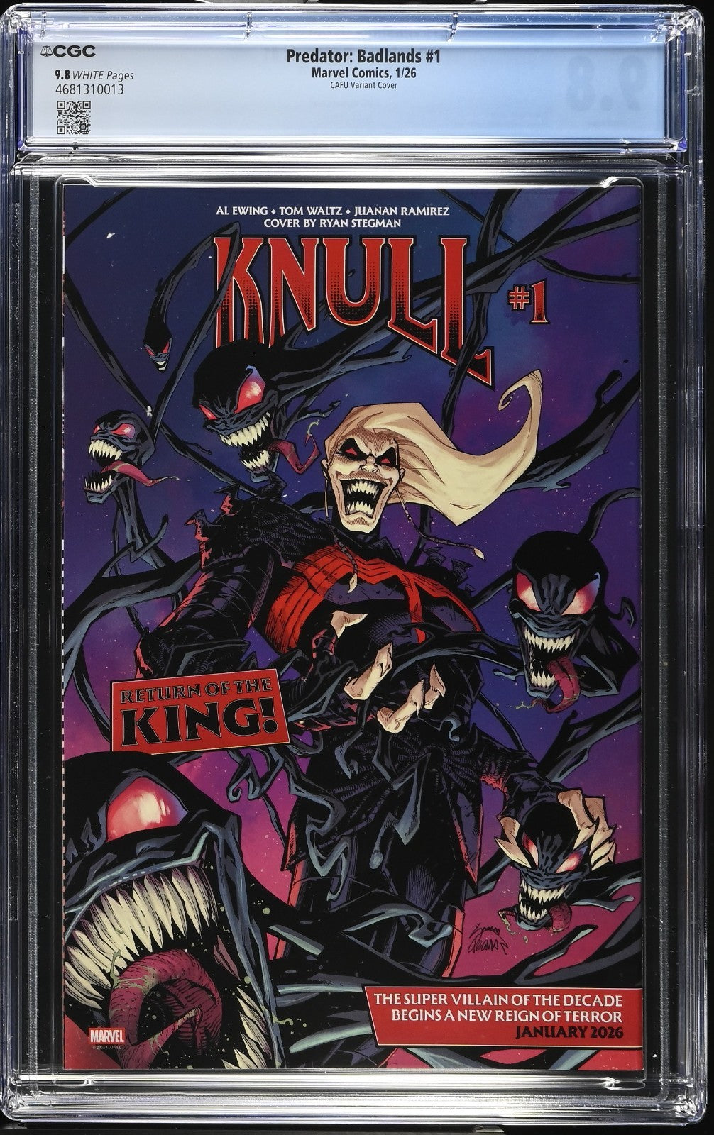 Predator Badlands #1 CGC 9.8 CAFU Cover B Variant 1st Print Marvel Comics 2025