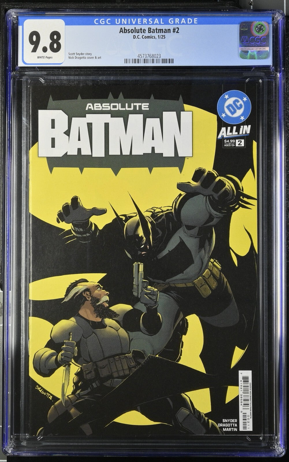 Absolute Batman #2 CGC 9.8 Cover A 1st Print Nick Dragotta Snyder DC 2024