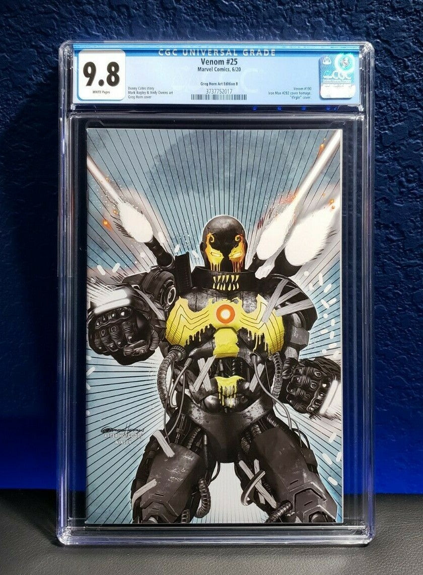 Venom #25 CGC 9.8 Greg Horn Art Codex Virgin Edition B iron man 282 homage