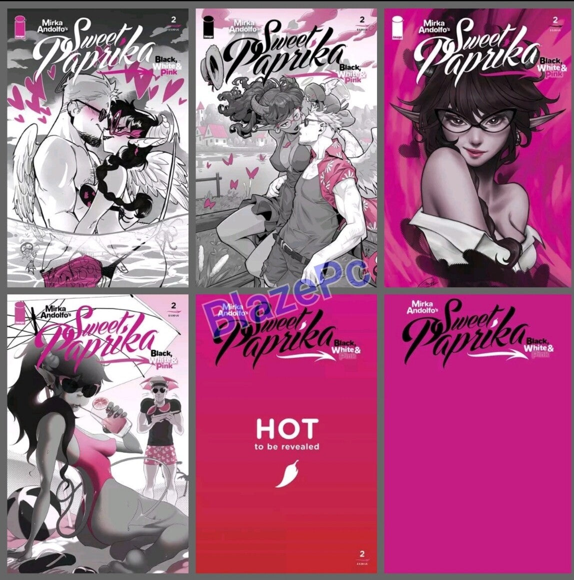 Sweet Paprika Black White & Pink #2 Cover A B C D E F Variant Set Options 2024