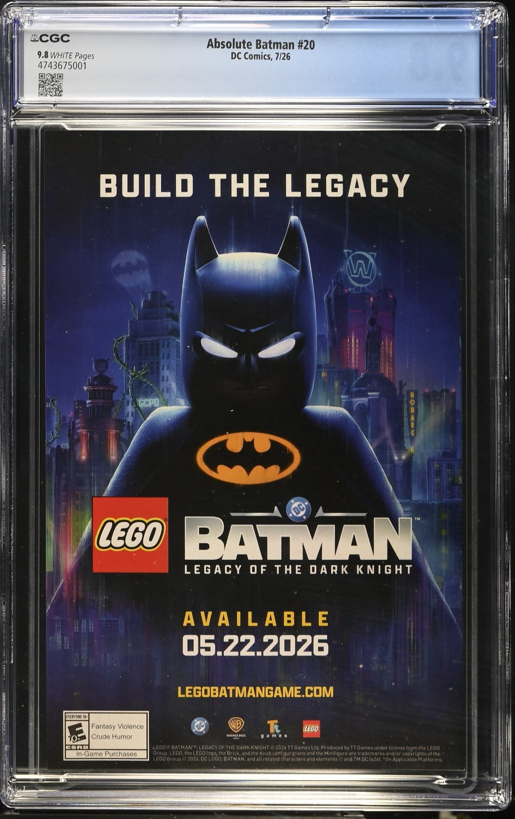 Absolute Batman #20 CGC 9.8 1st Print Cover A Nick Dragotta Robin DC 2026