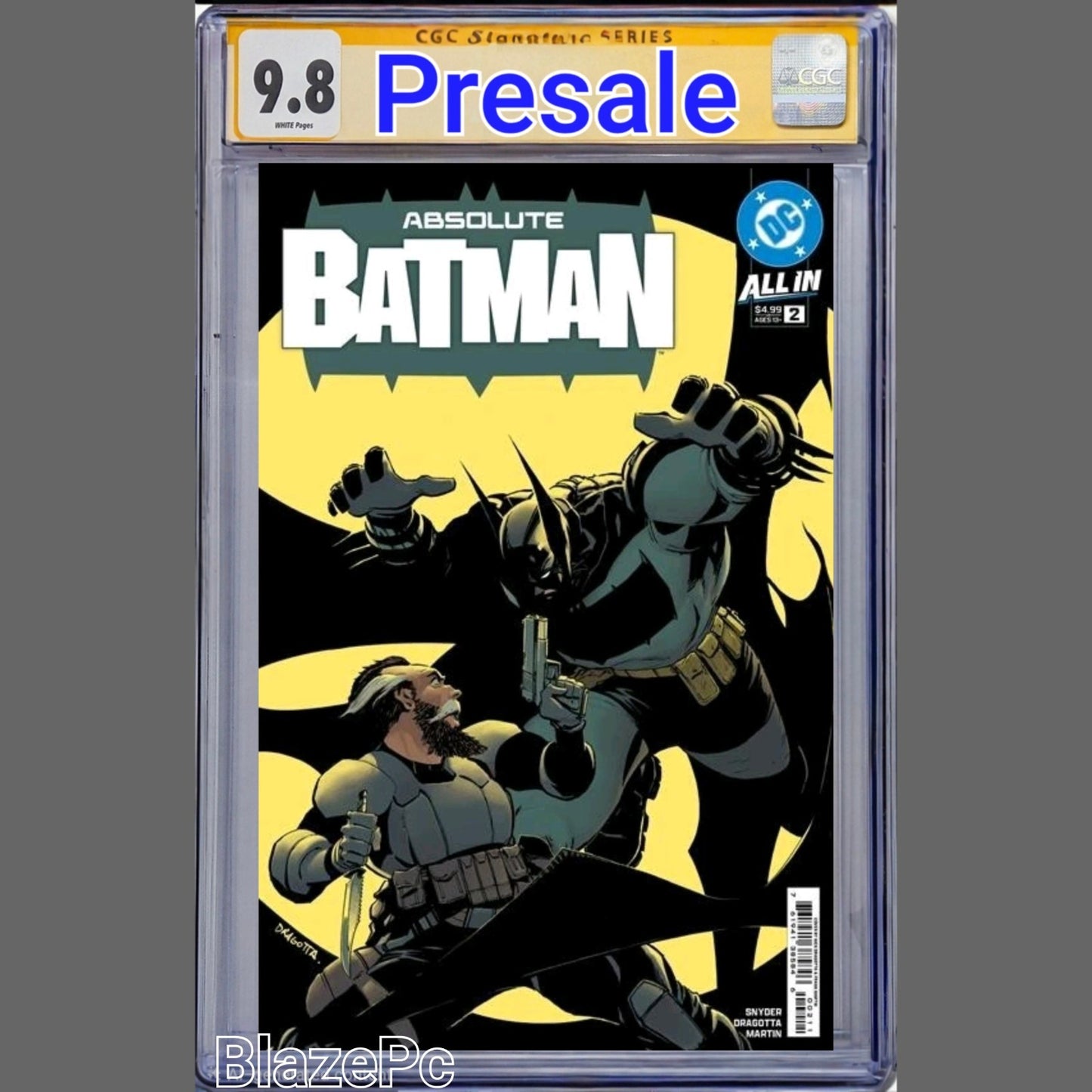 Absolute Batman #2 CGC SS 9.8 A 1st Print SIGNED By Snyder and Dragotta PRESALE