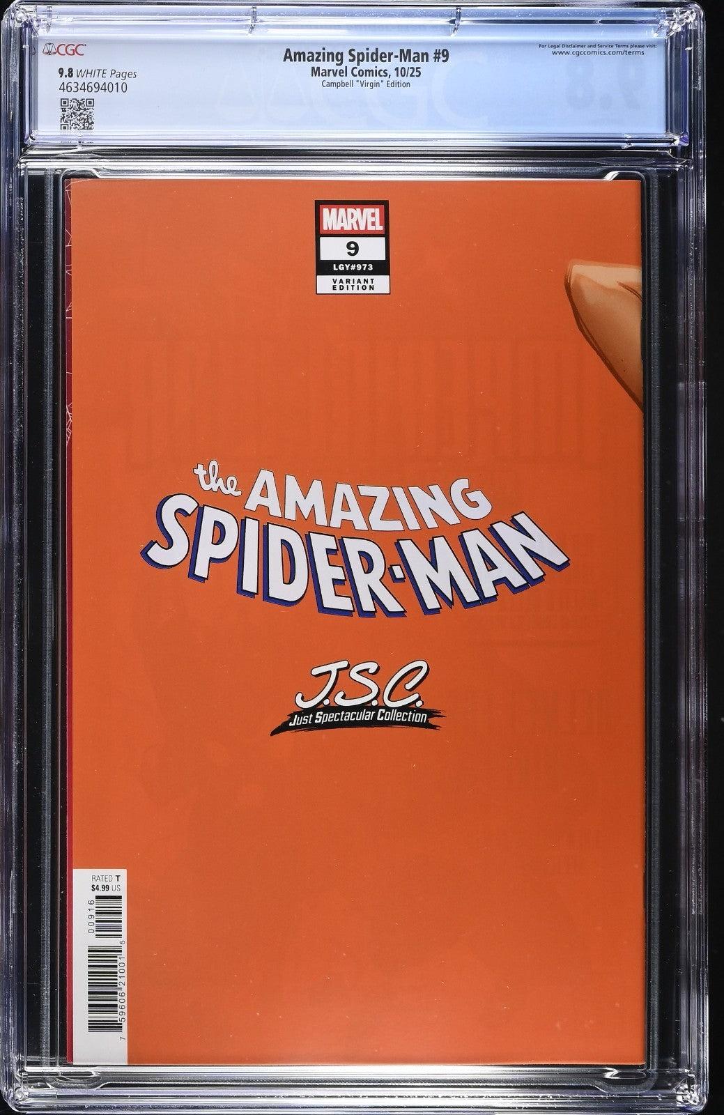 Amazing Spider-Man #9 CGC 9.8 1:100 Campbell Spectacular VIRGIN Variant