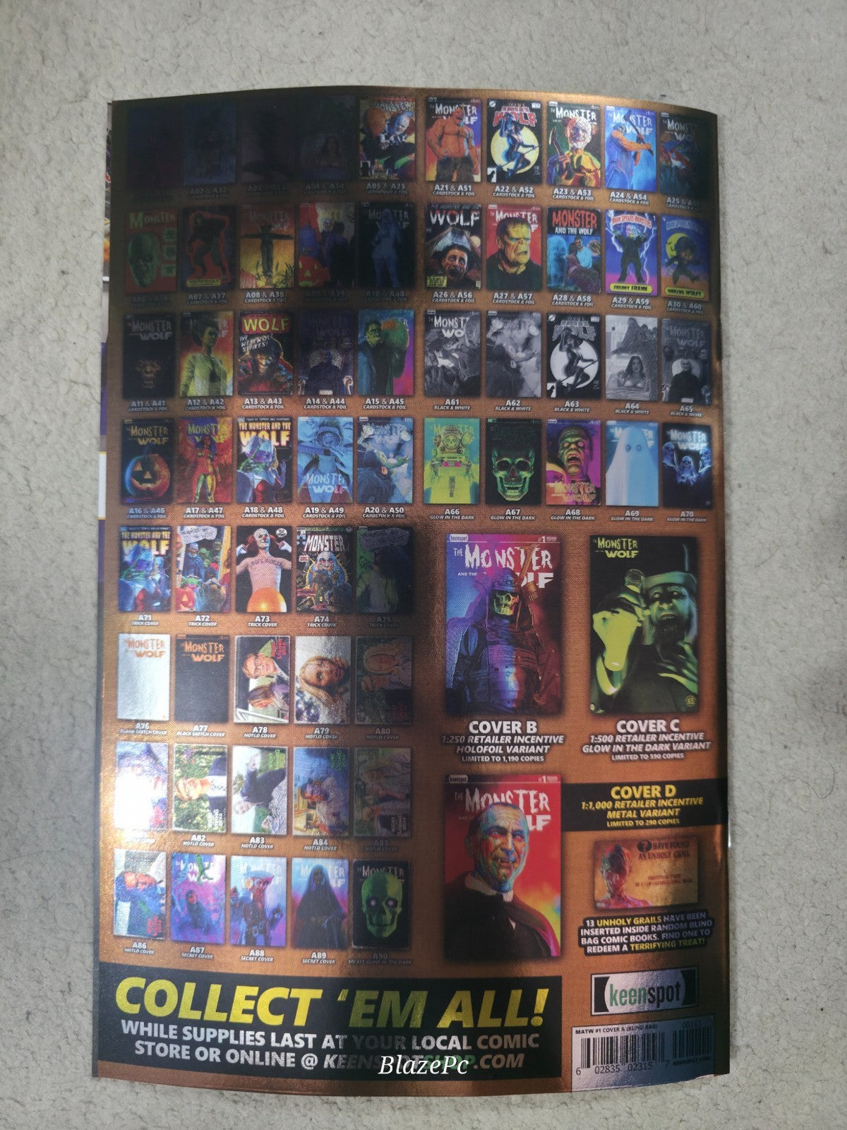 Mark Spears Monsters The Monster & The Wolf #1 1:420 Ratio A20 A50 Foil Set NM