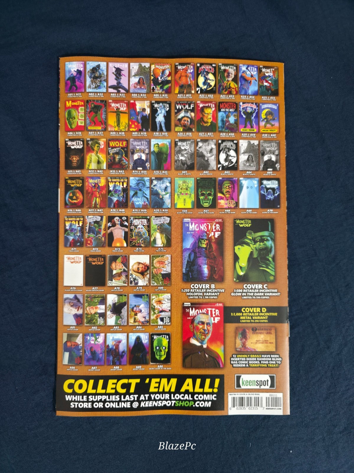 Mark Spears Monsters The Monster & The Wolf #1 Glow In The Dark Secret A90 NM