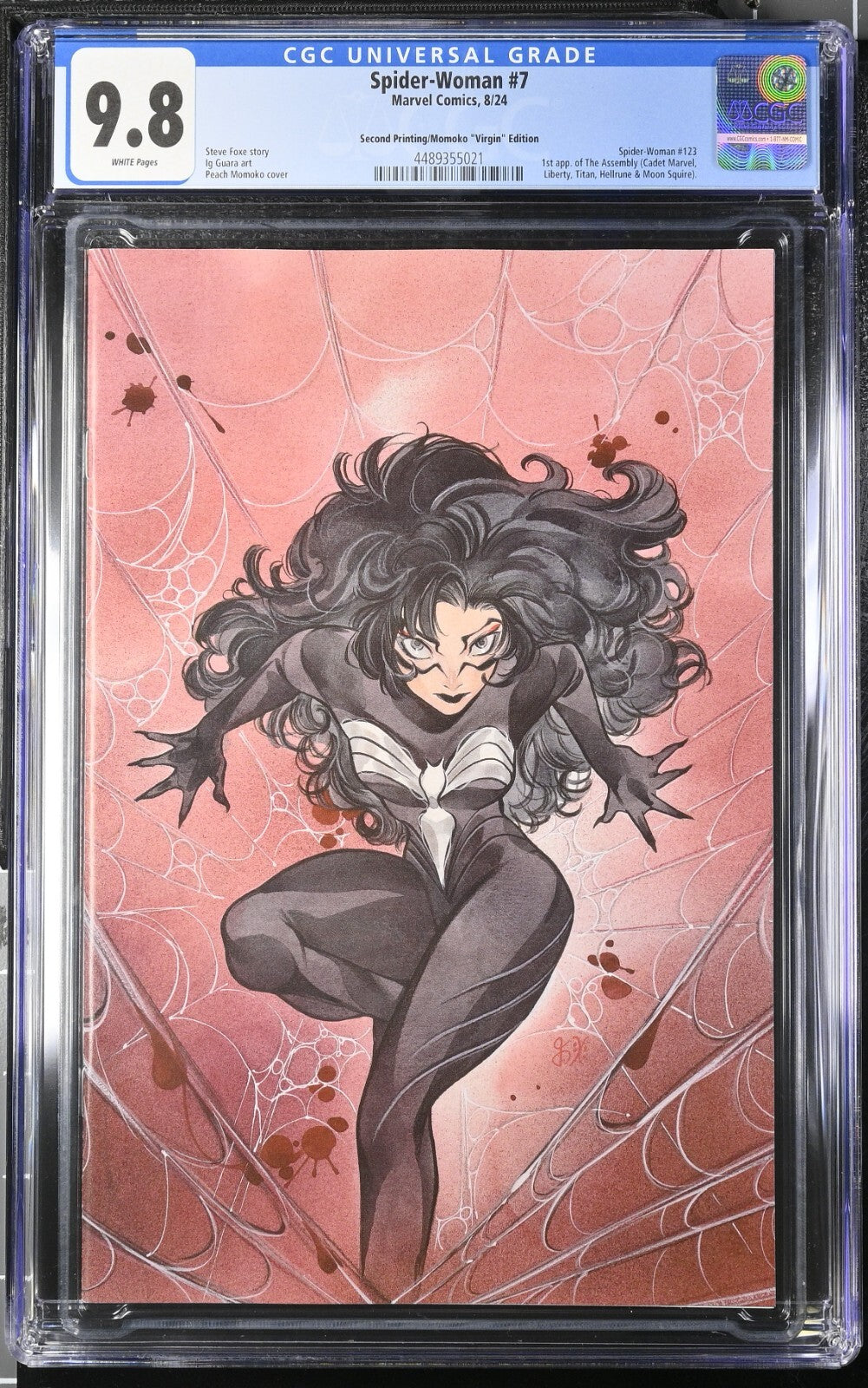 Spider-Woman #7 CGC 9.8 1:25 Momoko VIRGIN 2nd Print Variant 1st Assembly 2024