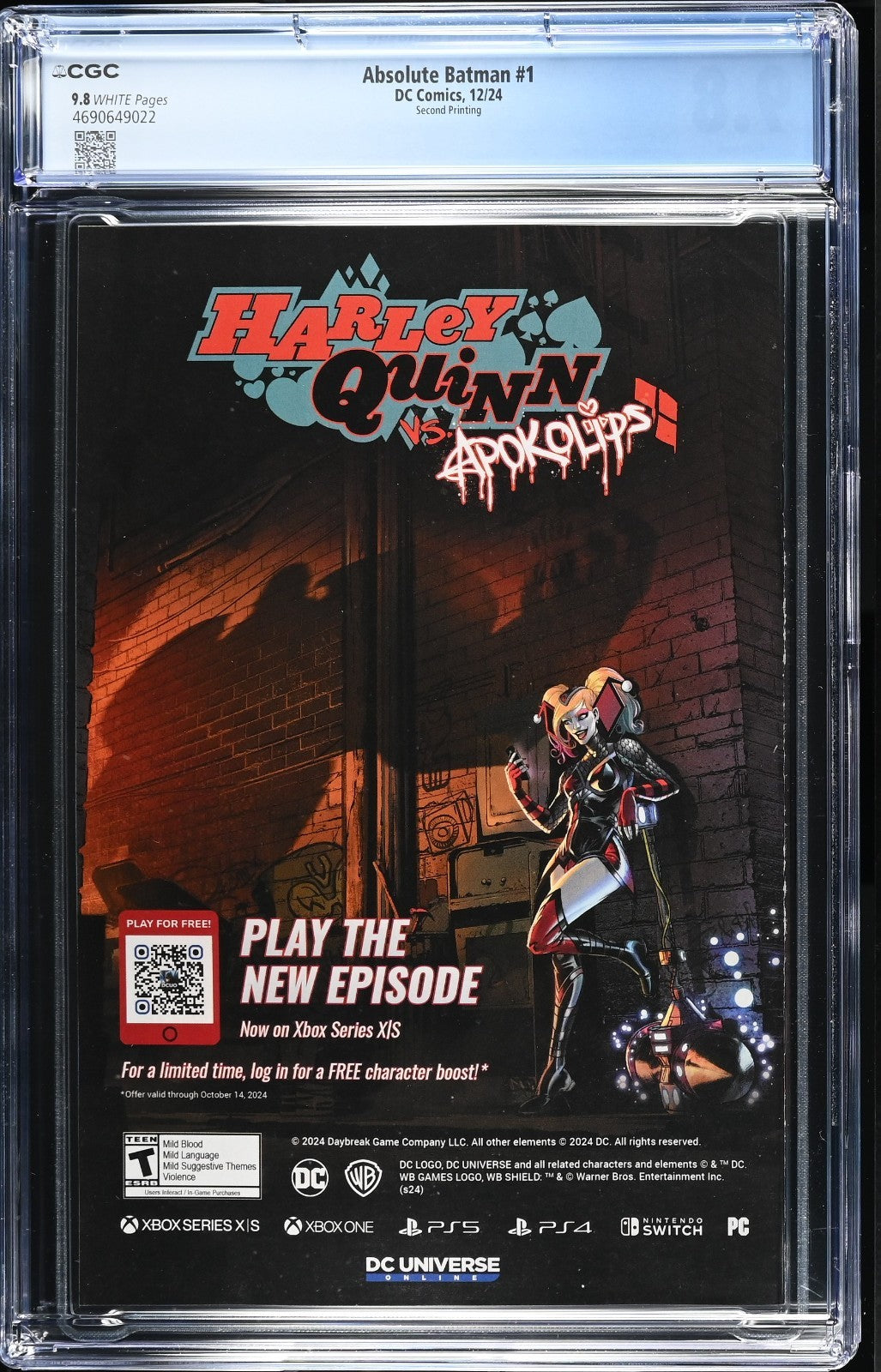 Absolute Batman #1 CGC 9.8 2nd Print Cover A Nick Dragotta Variant DC 2024