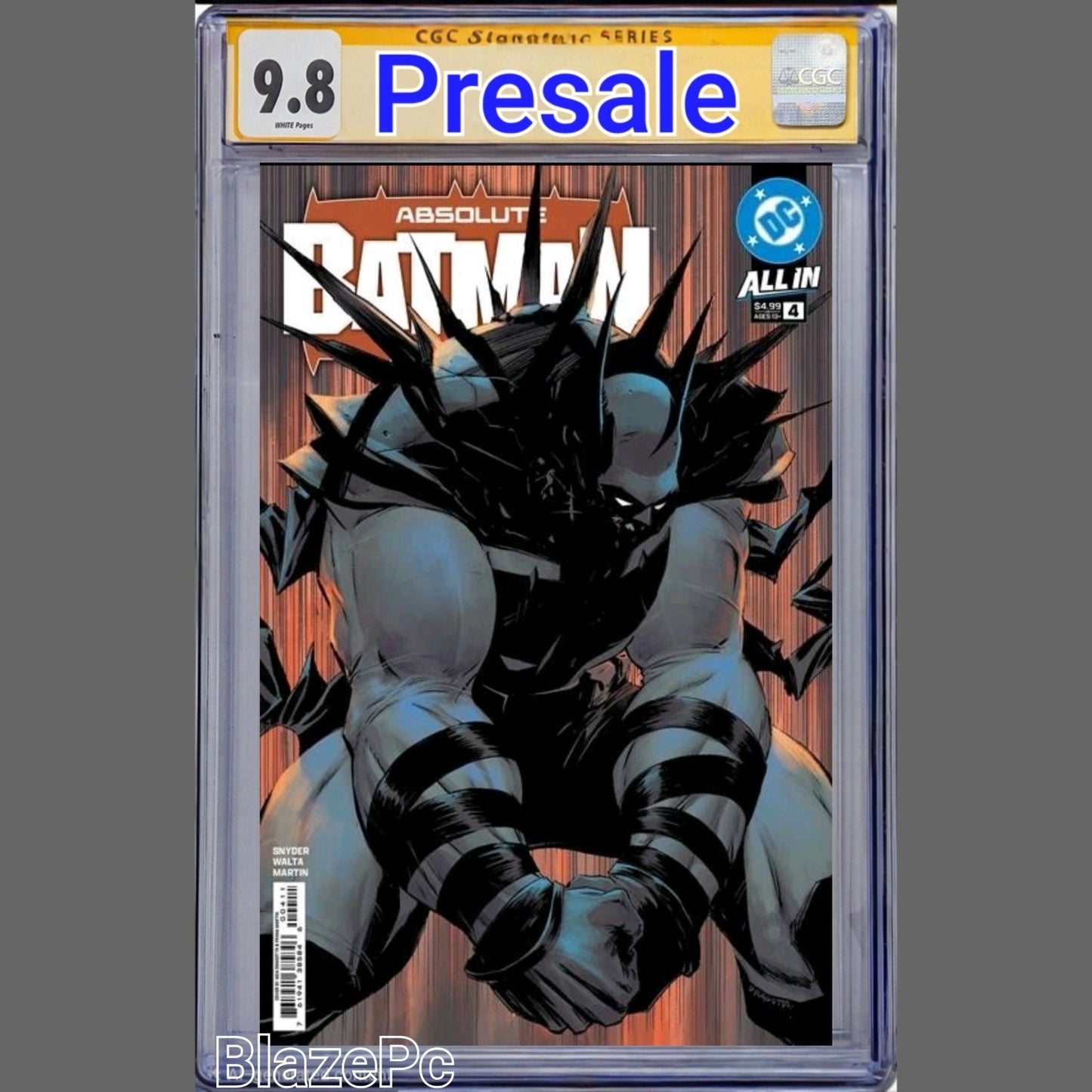 Absolute Batman #4 CGC SS 9.8 A 1st Print SIGNED By Snyder and Dragotta PRESALE