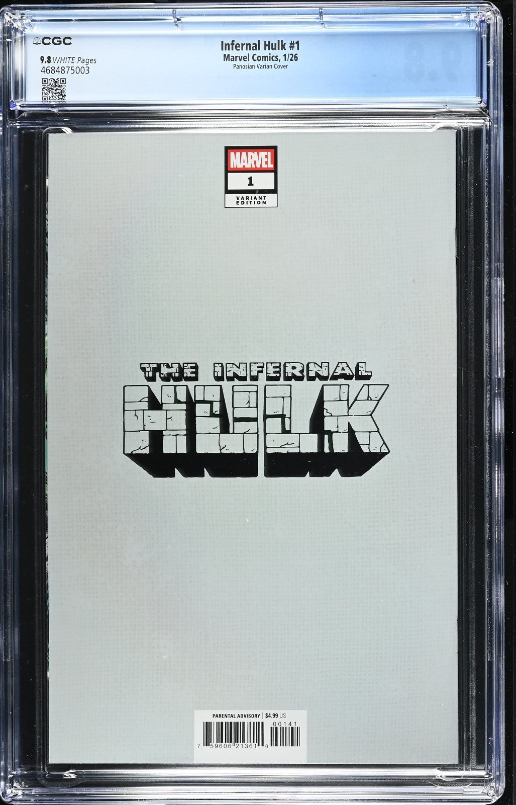 Infernal Hulk #1 CGC 9.8 Dan Panosian FOIL Variant 1st Print Marvel Comics 2025
