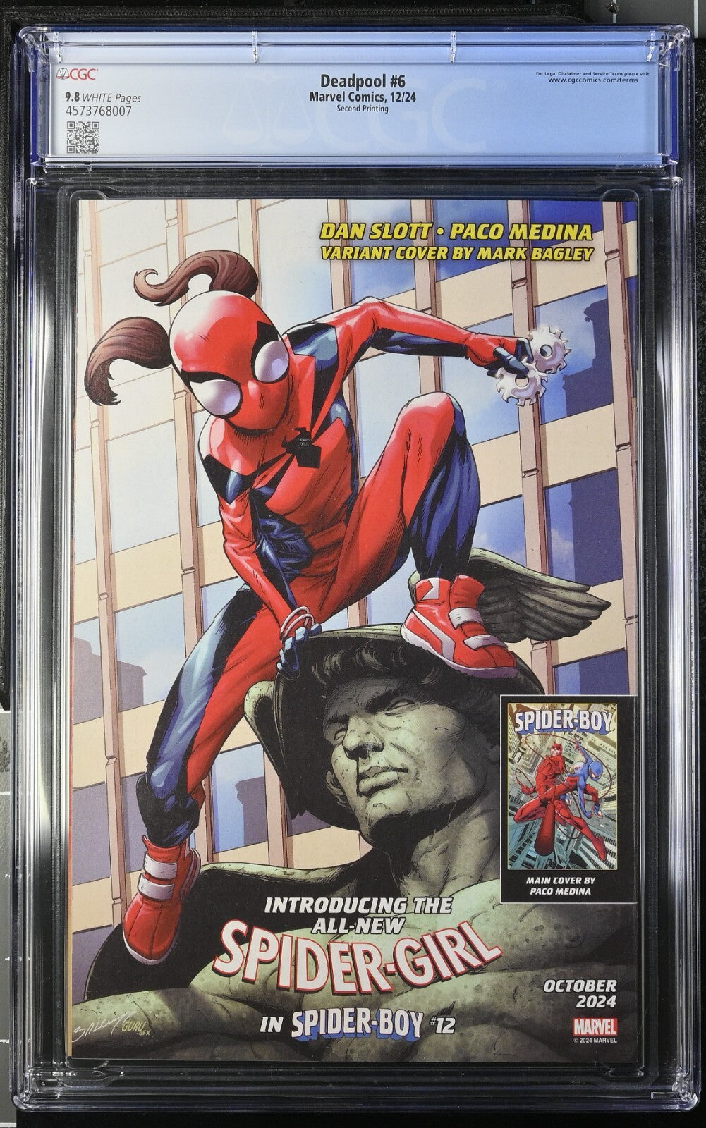 Deadpool #6 CGC 9.8 2nd Print Roge Antonio Variant Ziglar Marvel 2024