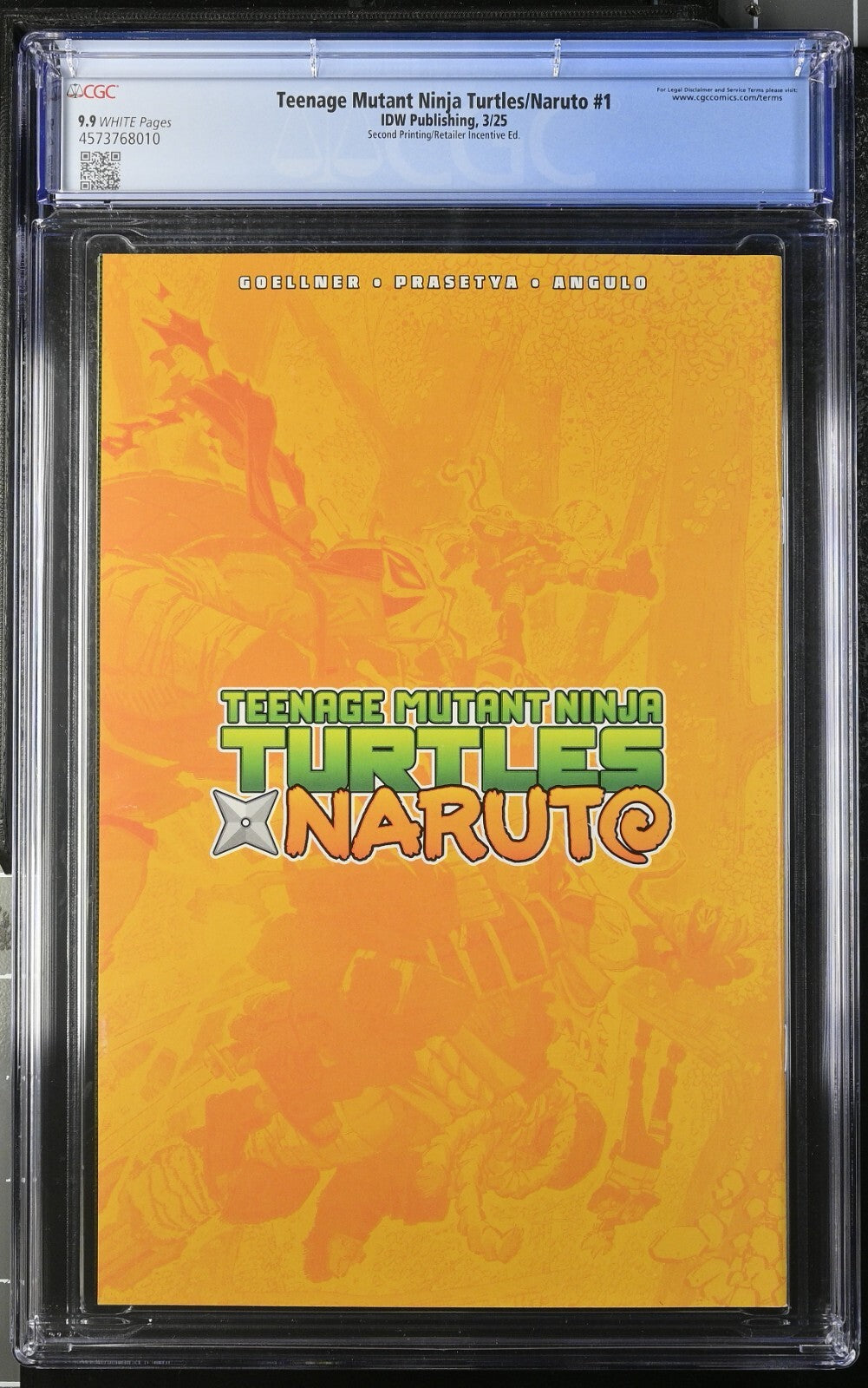 Teenage Mutant Ninja Turtles X Naruto #1 CGC 9.9 1:10 2nd Print Variant 9.8 2025