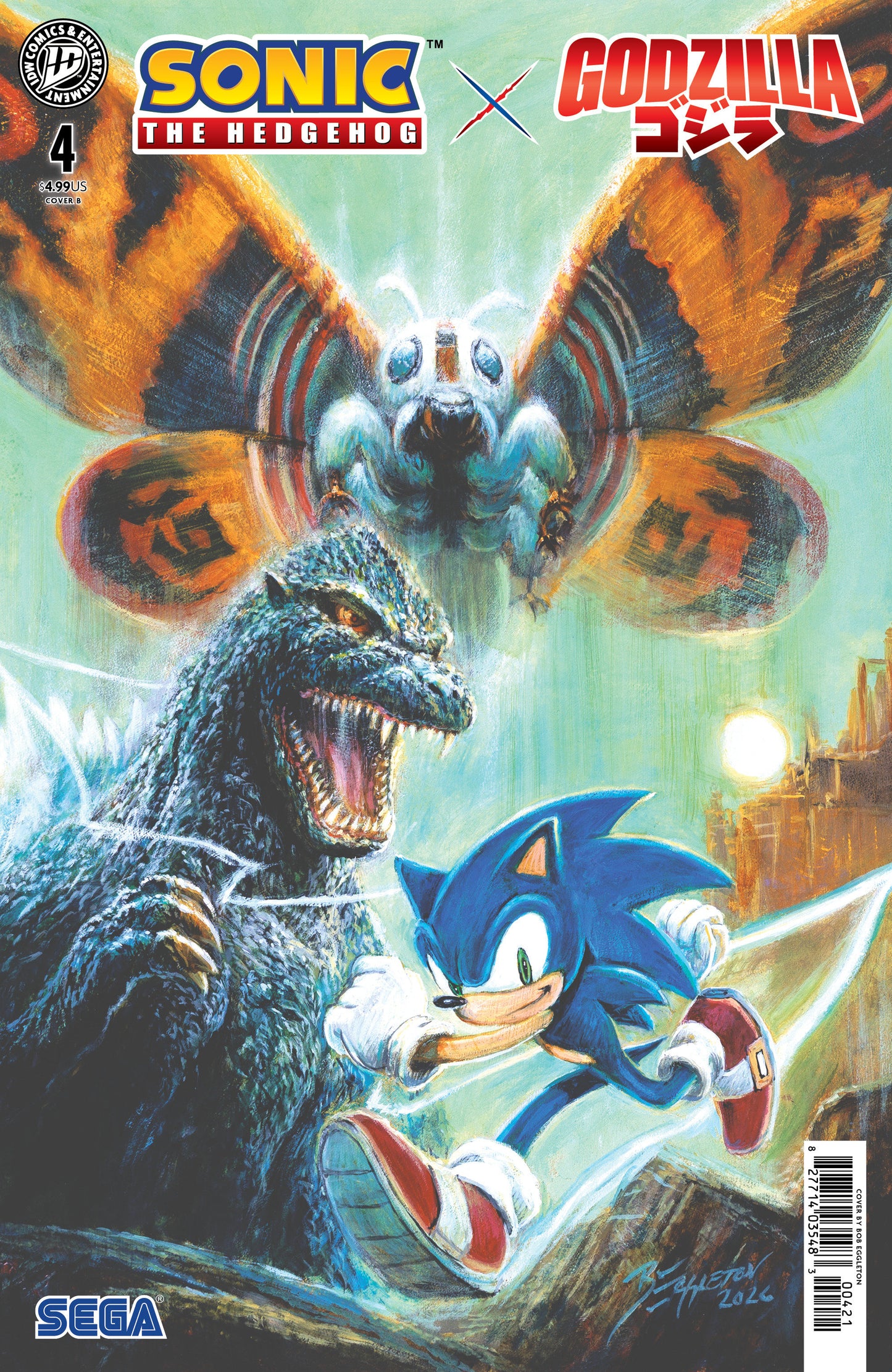 Sonic the Hedgehog x Godzilla #4 Variant B (Eggleton)