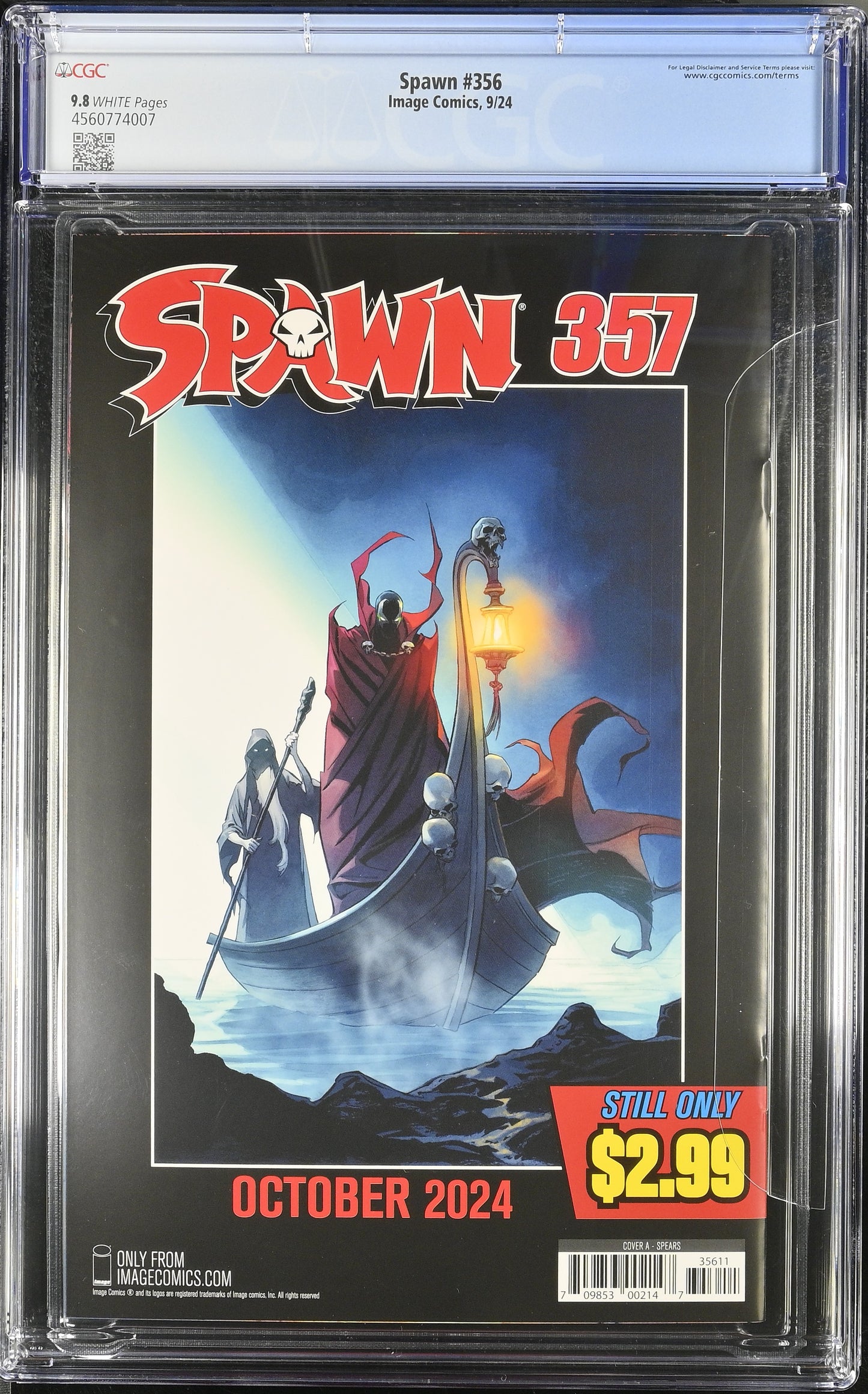 Spawn #356 CGC 9.8 Mark Spears Cover A Variant 1st Print Image Comics 2024 - grayskullhobbies.com