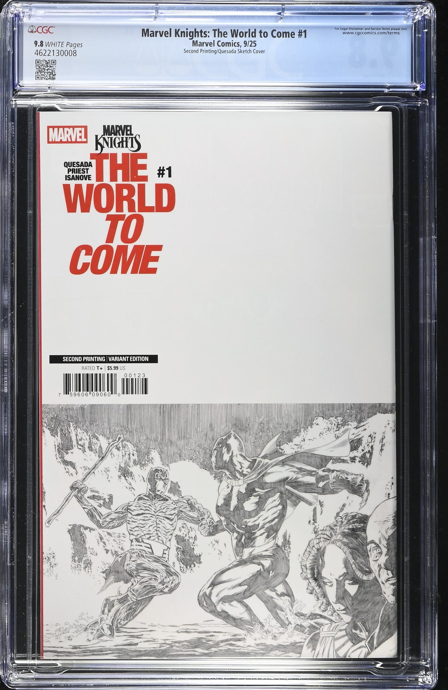 Marvel Knights The World To Come #1 CGC 9.8 1:25 2nd Print B&W Variant 2025