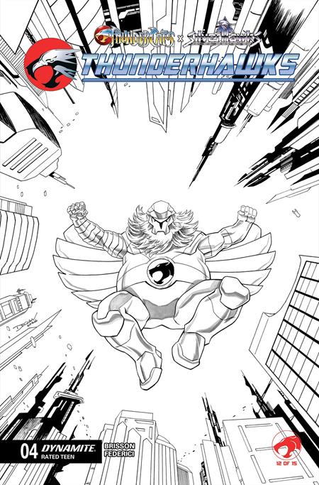 THUNDERCATS X SILVERHAWKS THUNDERHAWKS #4 CVR K DECLAN SHALVEY LINE ART VAR