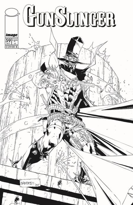 GUNSLINGER SPAWN #59 CVR B CARLO BARBERI B&W VAR