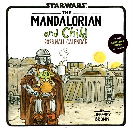 STAR WARS THE MANDALORIAN AND CHILD 2026 WALL CALENDAR Previously Offered thru Other Distributors
