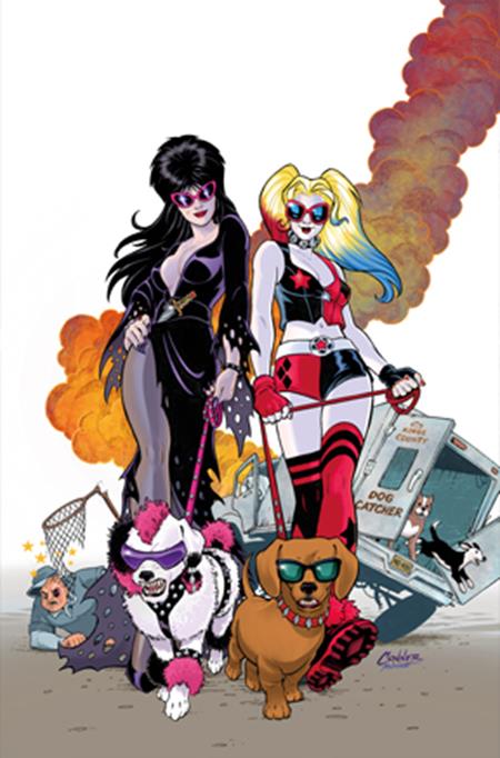 HARLEY QUINN X ELVIRA #2 CVR I AMANDA CONNER DOGS METAL VIRGIN VAR