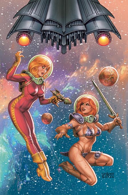RED SONJA BARBARELLA #1 CVR J JOSEPH MICHAEL LINSNER LTD VIRGIN VAR