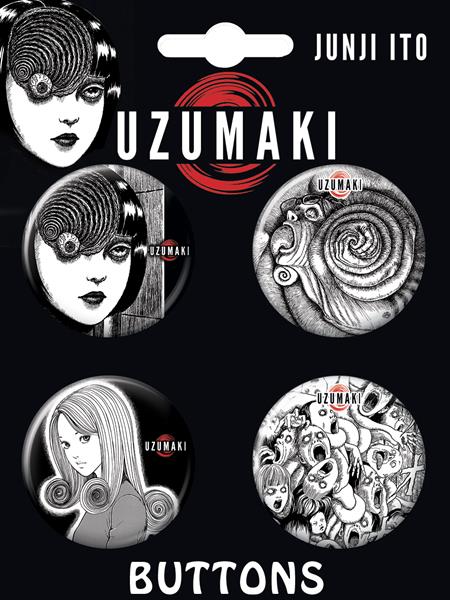 ATA-BOY JUNJI ITO UZUMAKI CARDED 4 BUTTON SET (NET)